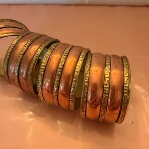 Elegant Copper and Gold Bangles